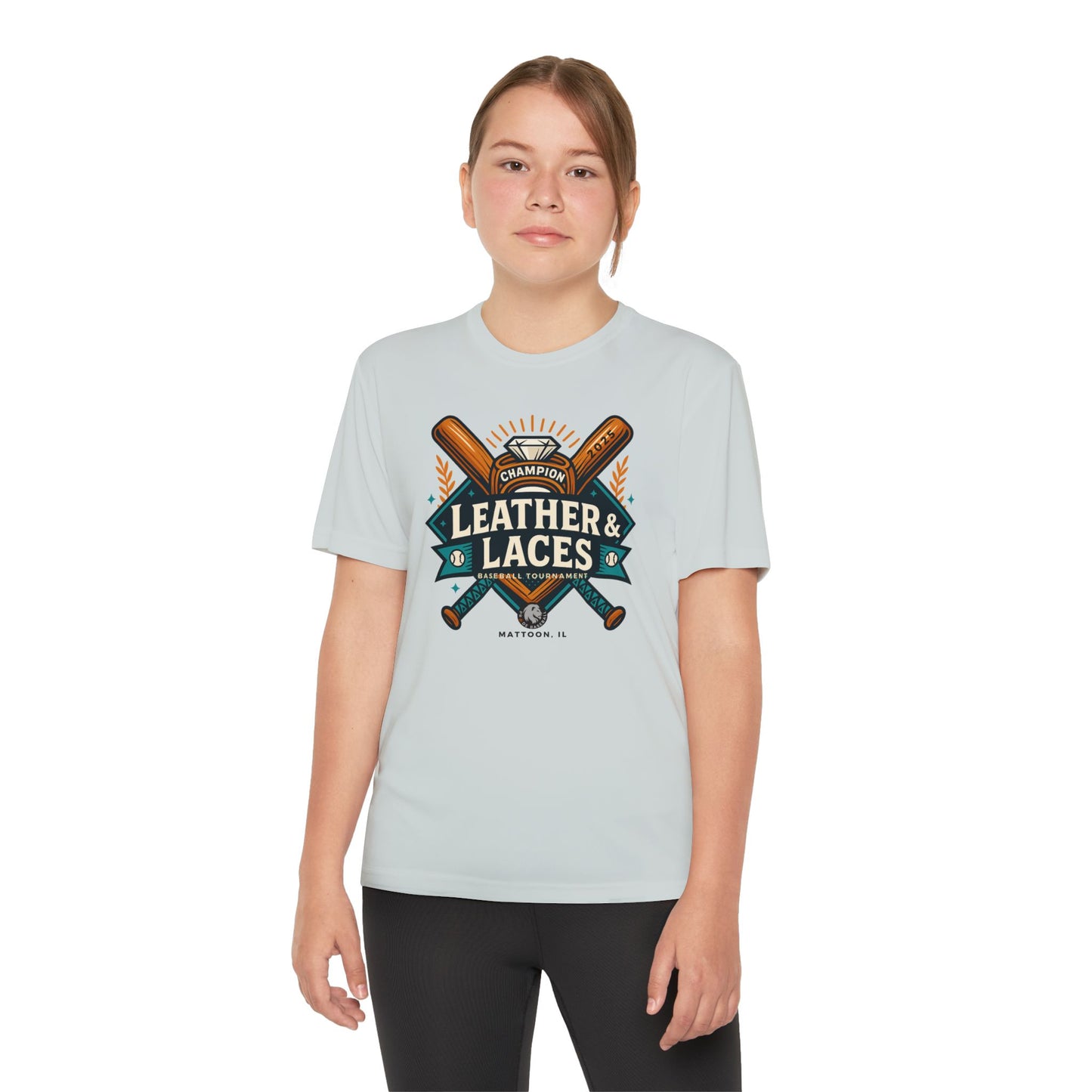 (YOUTH) 2025 Leather & Laces Tournament Tee (ATHLETIC 100% POLYESTER)