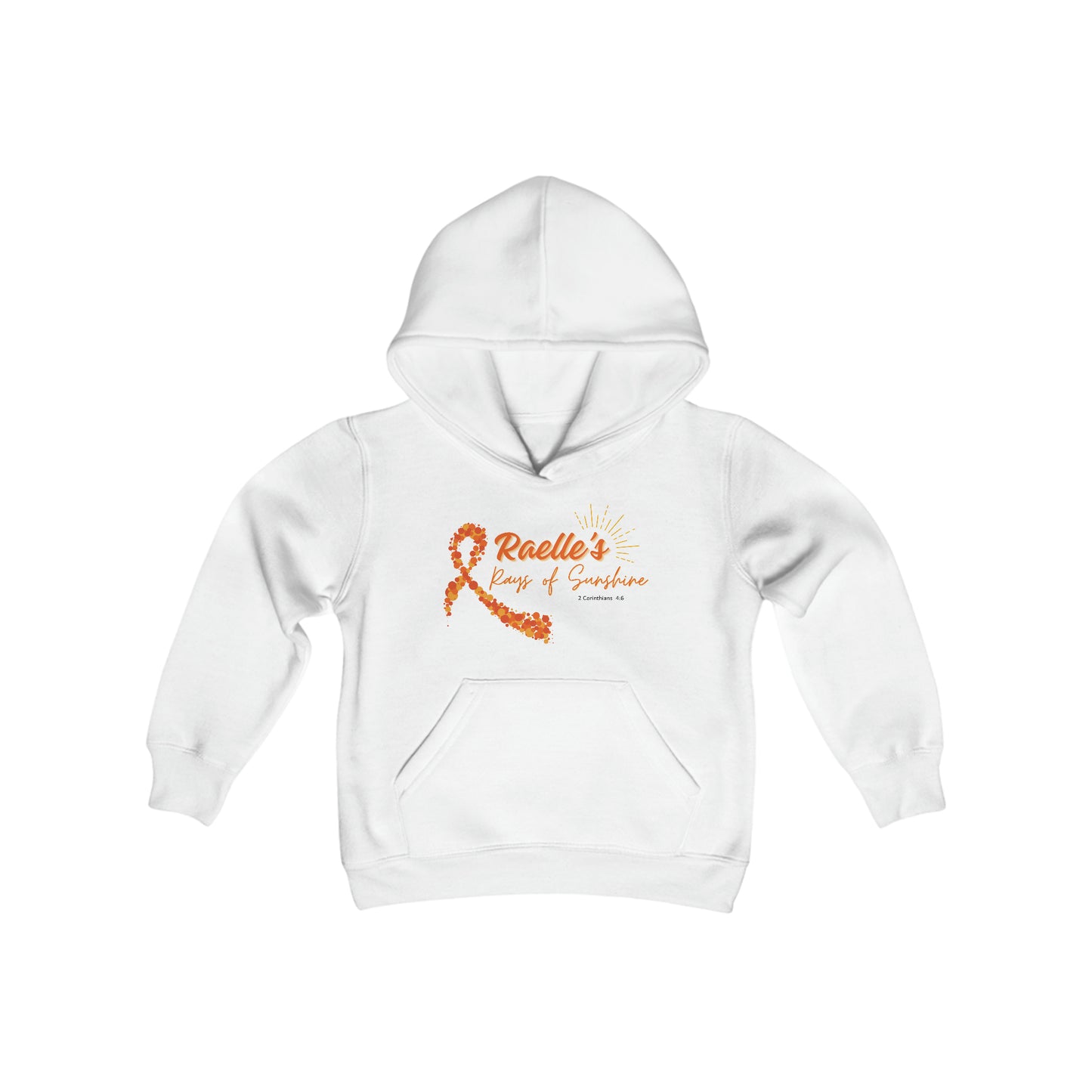 Raelle's Rays of Sunshine (YOUTH) Gildan 50/50 Poly Cotton Hooded Sweatshirt (FREE SHIPPING)