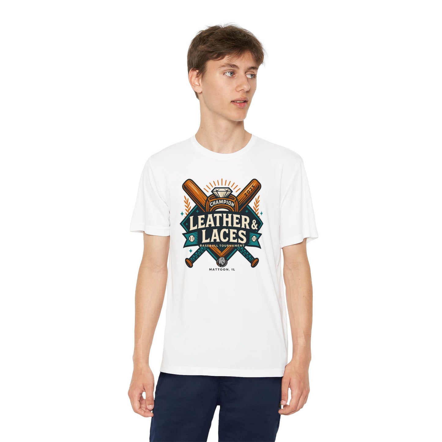 (YOUTH) 2025 Leather & Laces Tournament Tee (ATHLETIC 100% POLYESTER)