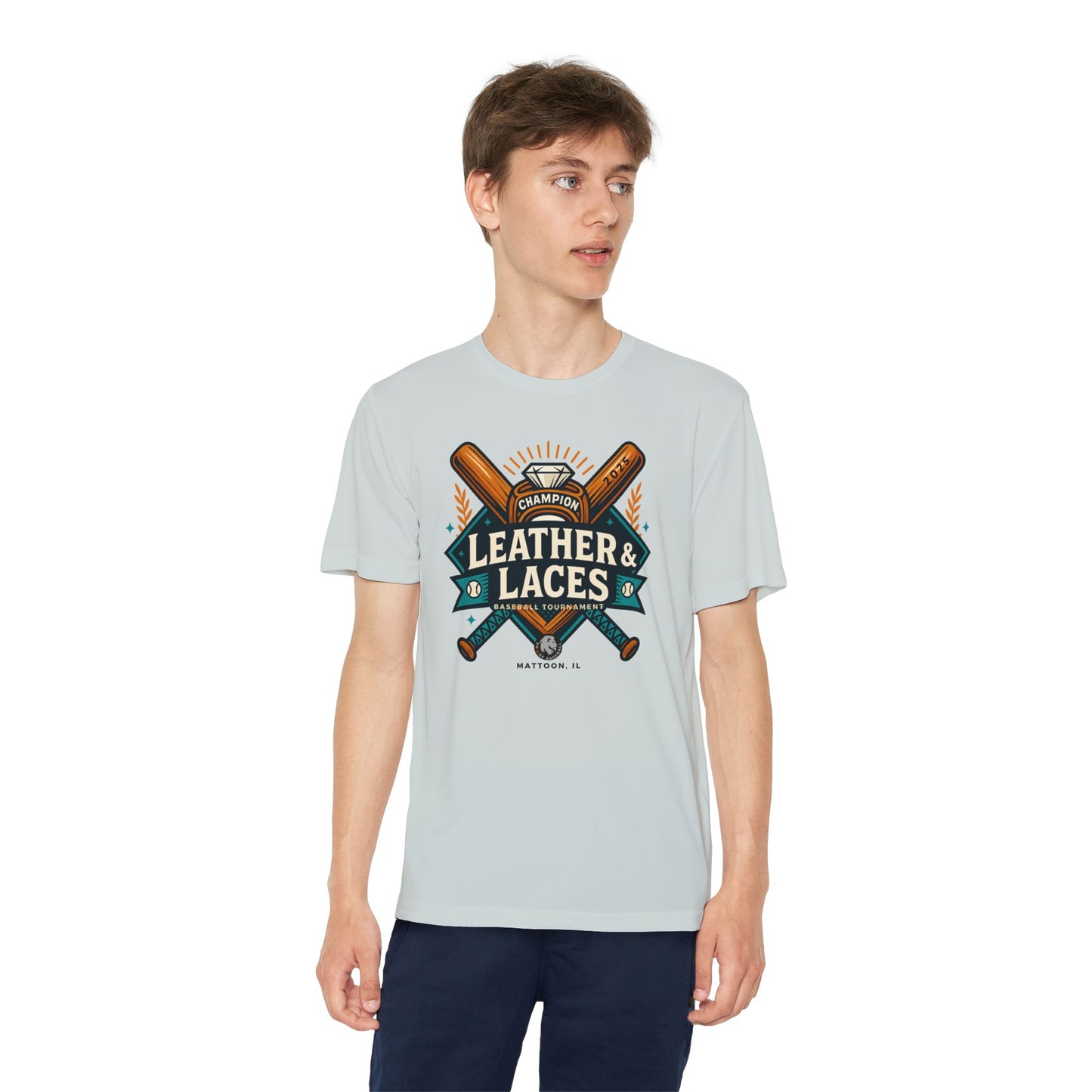 (YOUTH) 2025 Leather & Laces Tournament Tee (ATHLETIC 100% POLYESTER)