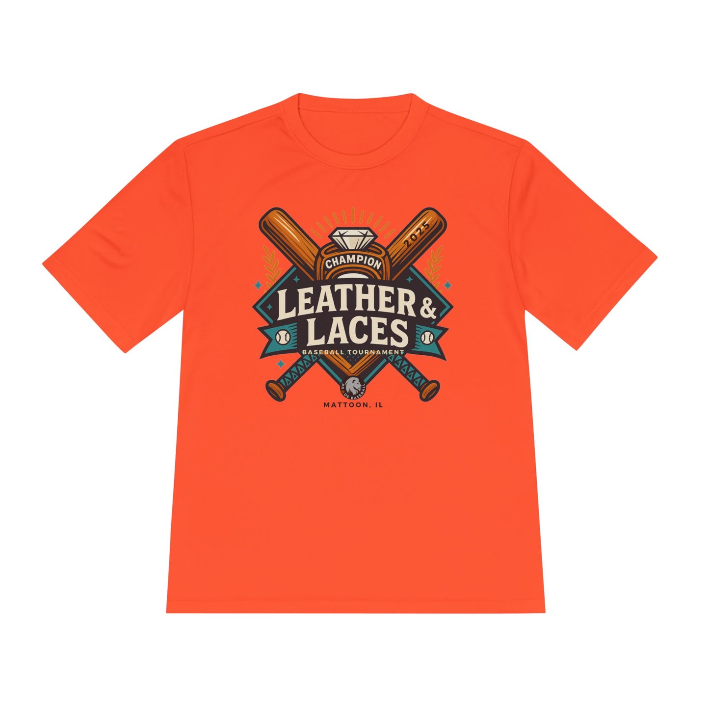(ADULT) 2025 Leather & Laces Baseball Tournament Tee (ATHLETIC STYLE 100% POLYESTER)