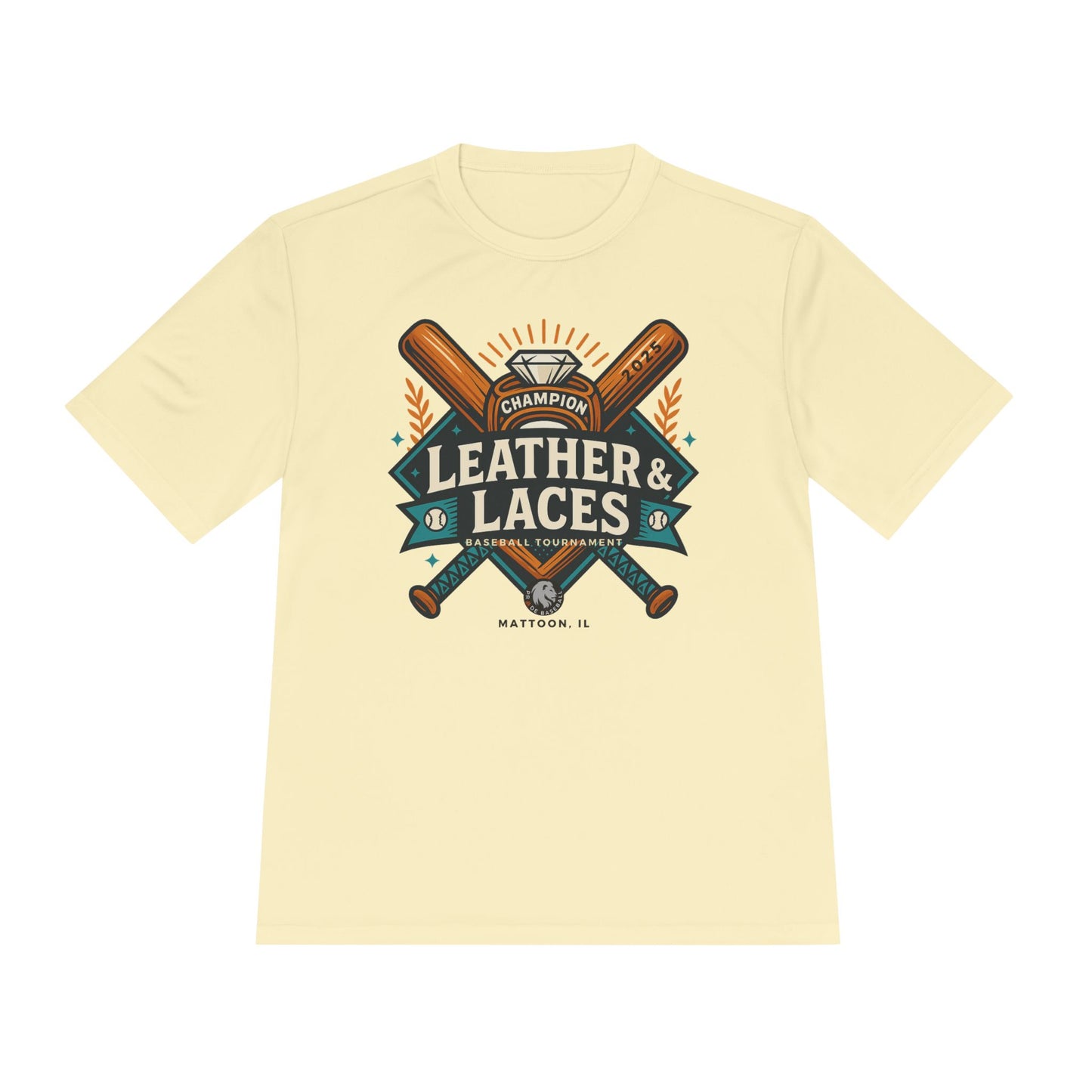 (ADULT) 2025 Leather & Laces Baseball Tournament Tee (ATHLETIC STYLE 100% POLYESTER)