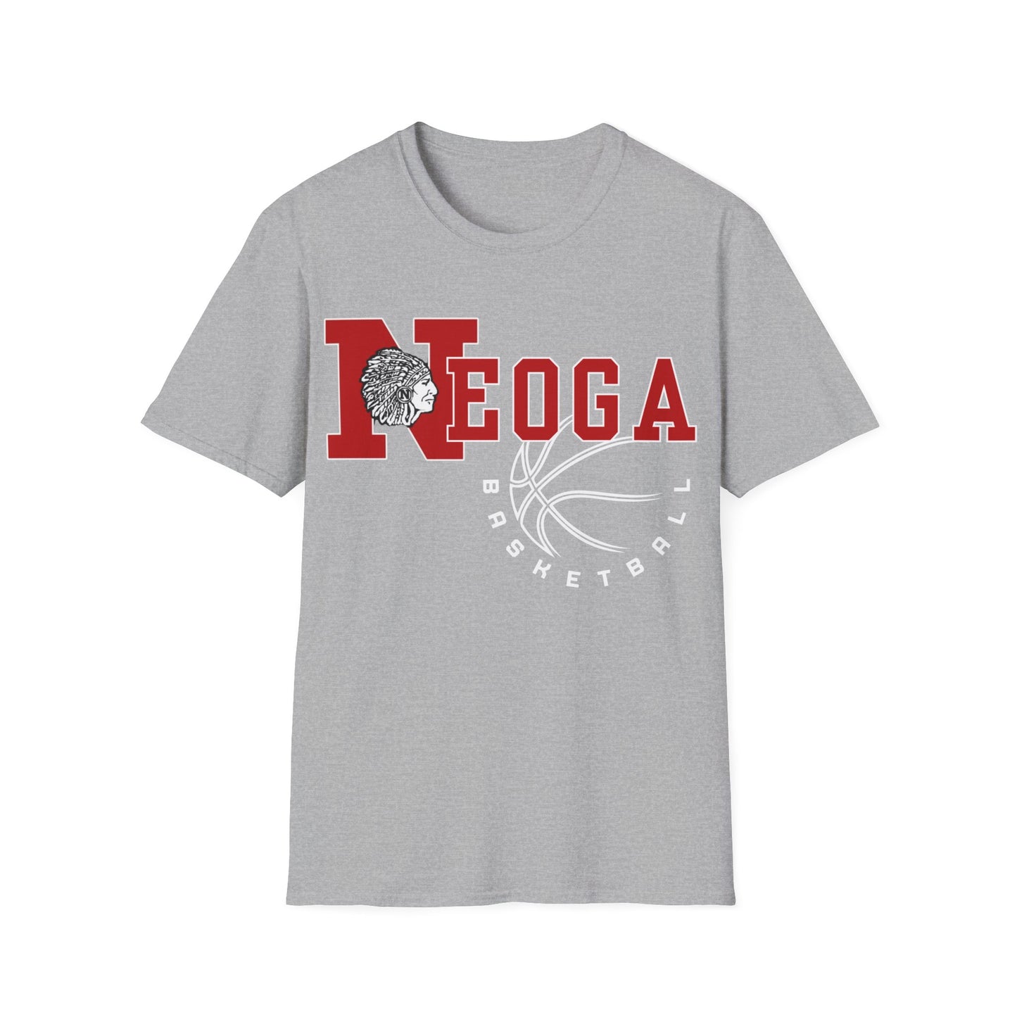 Neoga Indians Basketball Tee (front design only) (free shipping)