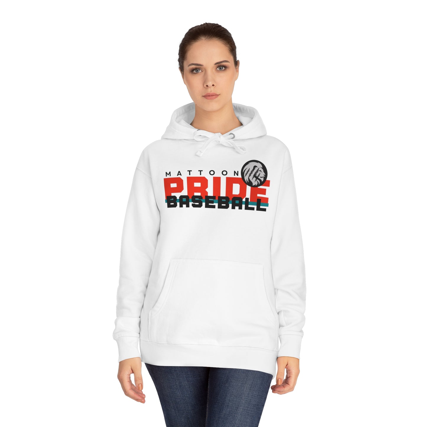 Pride Baseball ADULT Unisex Fleece Hoodie (WHITE OR GRAY)