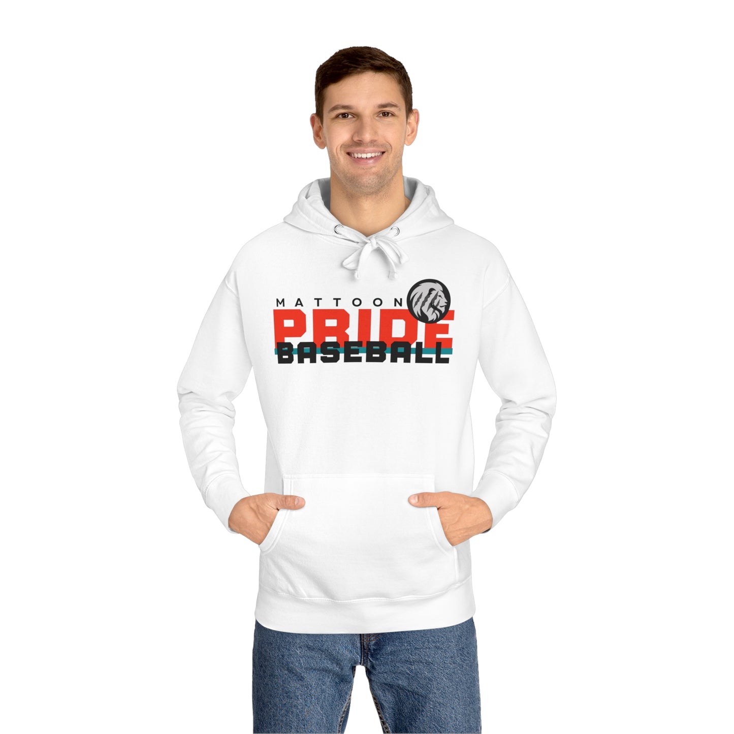 Pride Baseball ADULT Unisex Fleece Hoodie (WHITE OR GRAY)