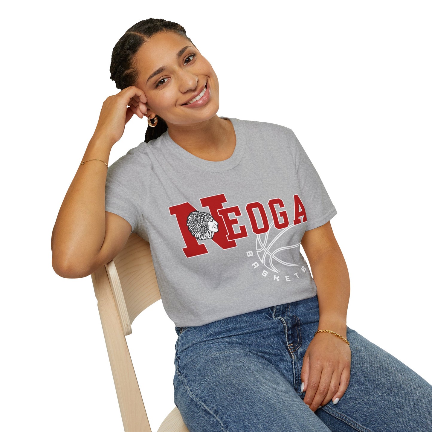 Neoga Indians Basketball Tee (front design only) (free shipping)
