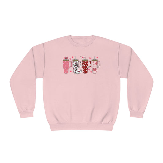 Valentine's Day Cup - Unisex NuBlend® Crewneck Sweatshirt - Multiple Color Choices - FREE SHIPPING