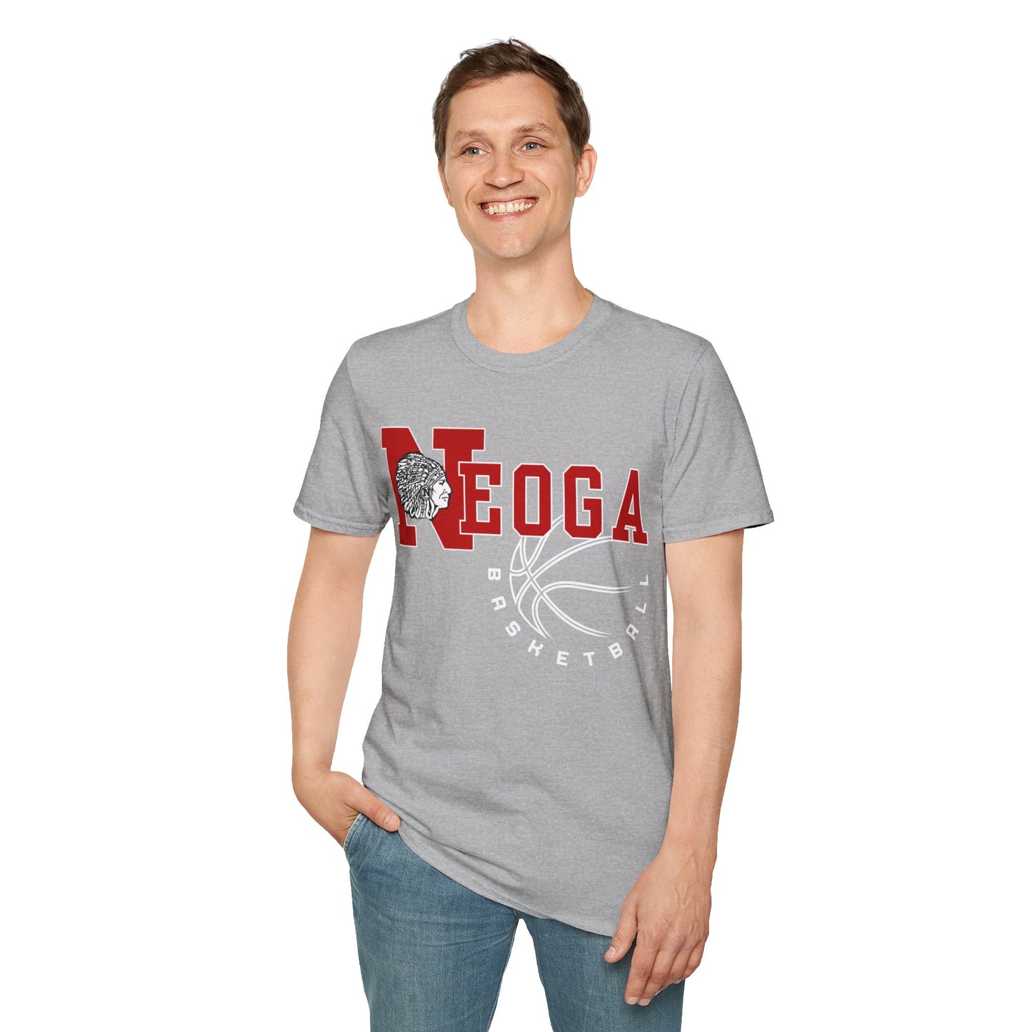 Neoga Indians Basketball Tee (front design only) (free shipping)