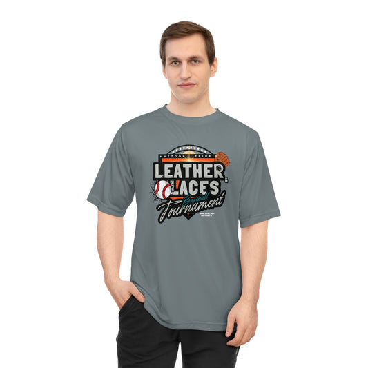 (ADULT) Leather & Laces BASEBALL Tournament Athletic Tee (GRAY)