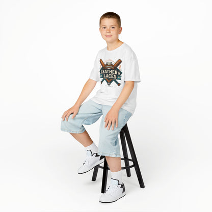 (YOUTH) 2025 Leather & Laces Baseball Tournament Tee (100% Cotton)