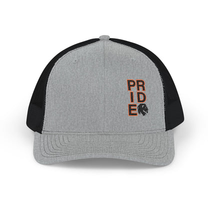 Mattoon Pride Vertical Text Snapback Trucker Cap —