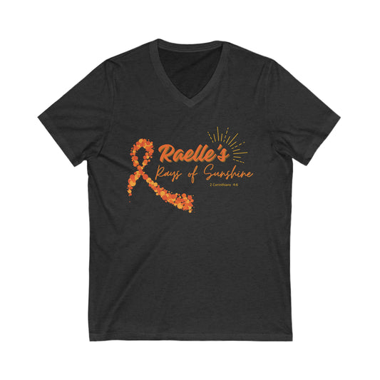 Raelle's Rays of Sunshine (ADULT) Unisex Bella Canvas V-Neck Tee (FREE SHIPPING)