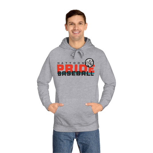 Pride Baseball ADULT Unisex Fleece Hoodie (WHITE OR GRAY)