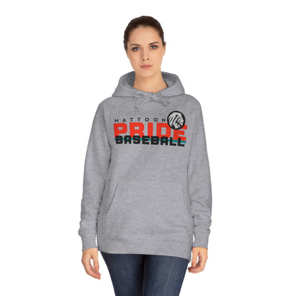 Pride Baseball ADULT Unisex Fleece Hoodie (WHITE OR GRAY)