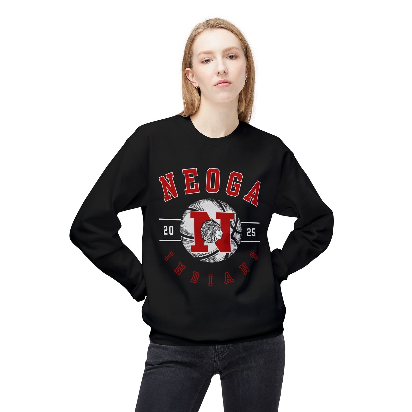 Neoga Indians Basketball "BRYNN" Softstyle Fleece Sweatshirt (front & back design) / pickup only with Jackie Richards
