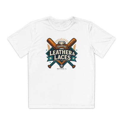 (YOUTH) 2025 Leather & Laces Tournament Tee (ATHLETIC 100% POLYESTER)