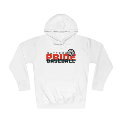 Pride Baseball ADULT Unisex Fleece Hoodie (WHITE OR GRAY)
