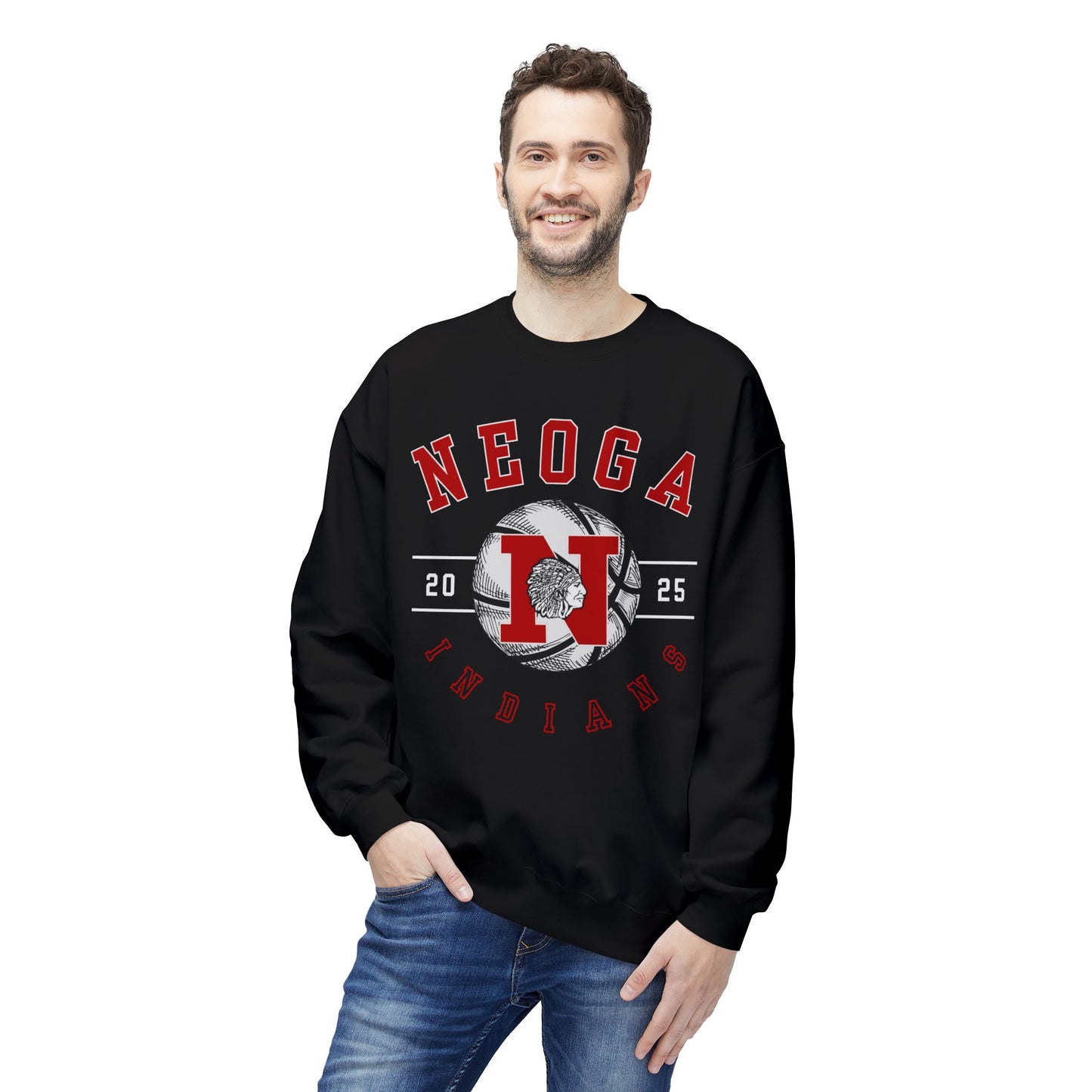 Neoga Indians Basketball "BRYNN" Softstyle Fleece Sweatshirt (front & back design) / pickup only with Jackie Richards