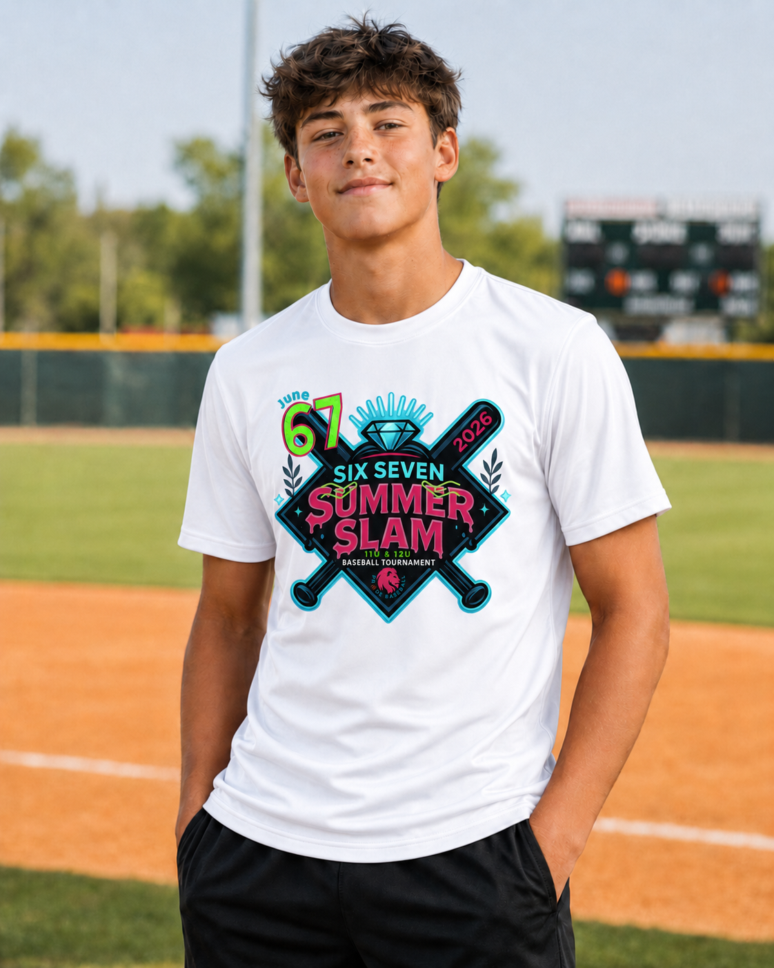 YOUTH - SIX SEVEN Summer Slam Tournament Tee - Athletic Style (Multiple Color Choices)
