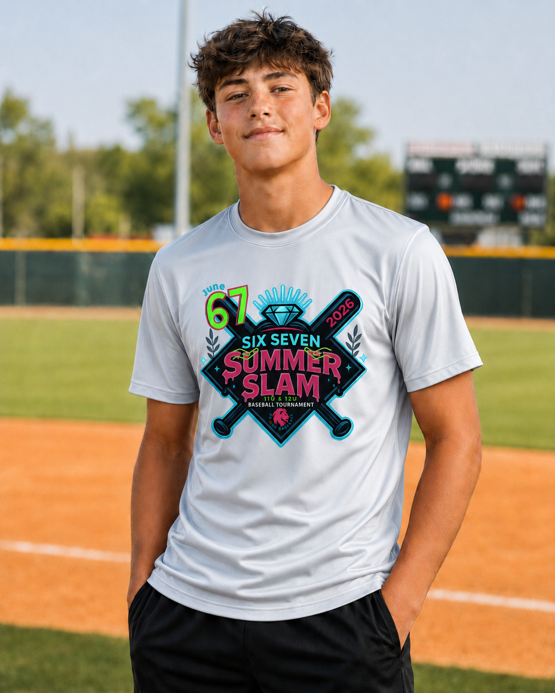 YOUTH - SIX SEVEN Summer Slam Tournament Tee - Athletic Style (Multiple Color Choices)