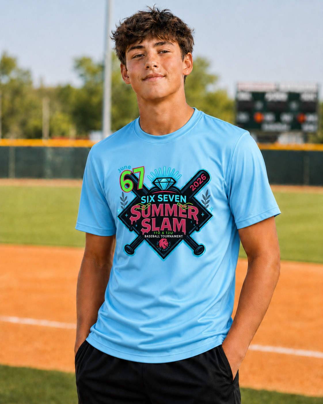 YOUTH - SIX SEVEN Summer Slam Tournament Tee - Athletic Style (Multiple Color Choices)