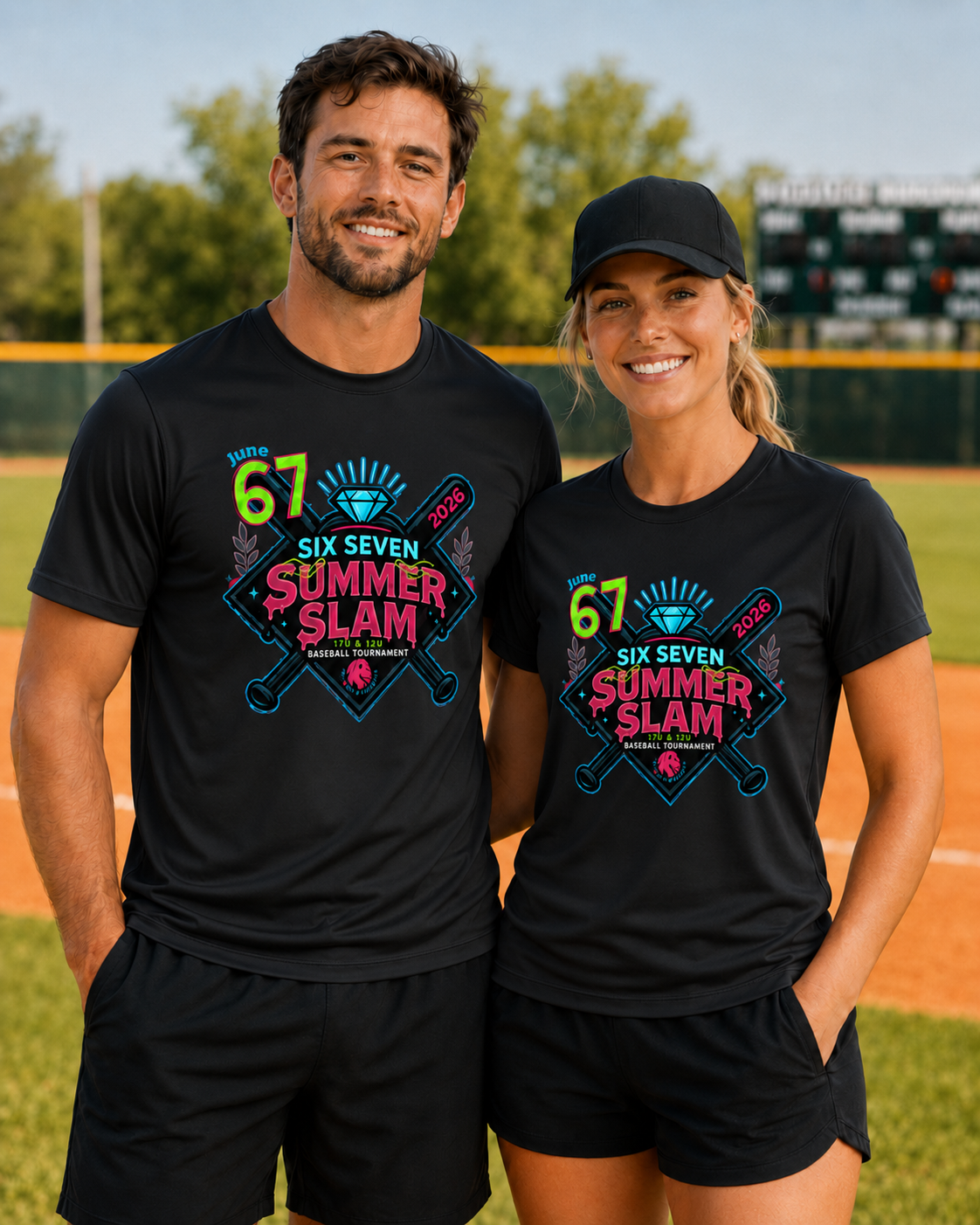ADULT - SIX SEVEN Summer Slam Tournament Tee - Athletic Style (Multiple Color Choices)